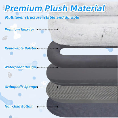 Human Dog Bed, Washable Faux Fur Dog Bed for People Doze Off, Napping Orthopedic Dog Bed,71''x45''x14'' Size Fits You and Pets