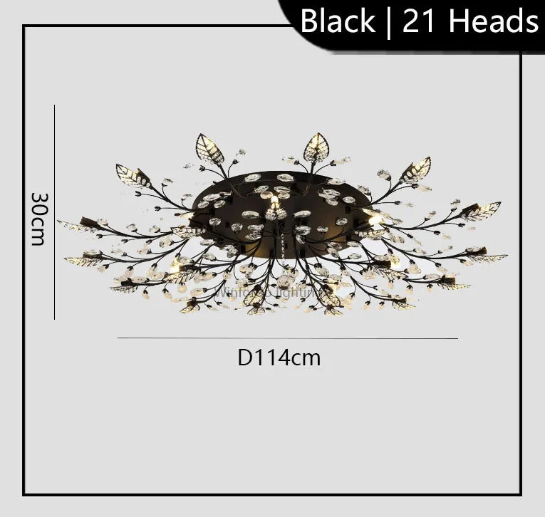 Modern Crystal Ceiling Chandelier Indoor Lighting Chandeliers  For Living Room Bedroom LED Fixture Lights Winfordo Lighting