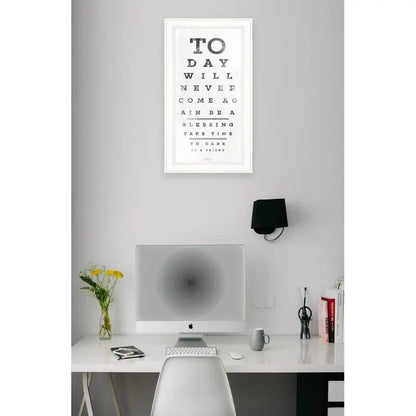 Eye Chart Wall Art, Framed Print with White Frame, Ready to Hang