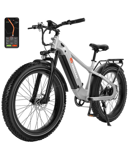 FREEDARE Electric Bike for Adults 750W BaFang Motor,48V20Ah Battery,GPS Smart App Mountain Ebike 26x4 Fat Tire Electric Bicycle