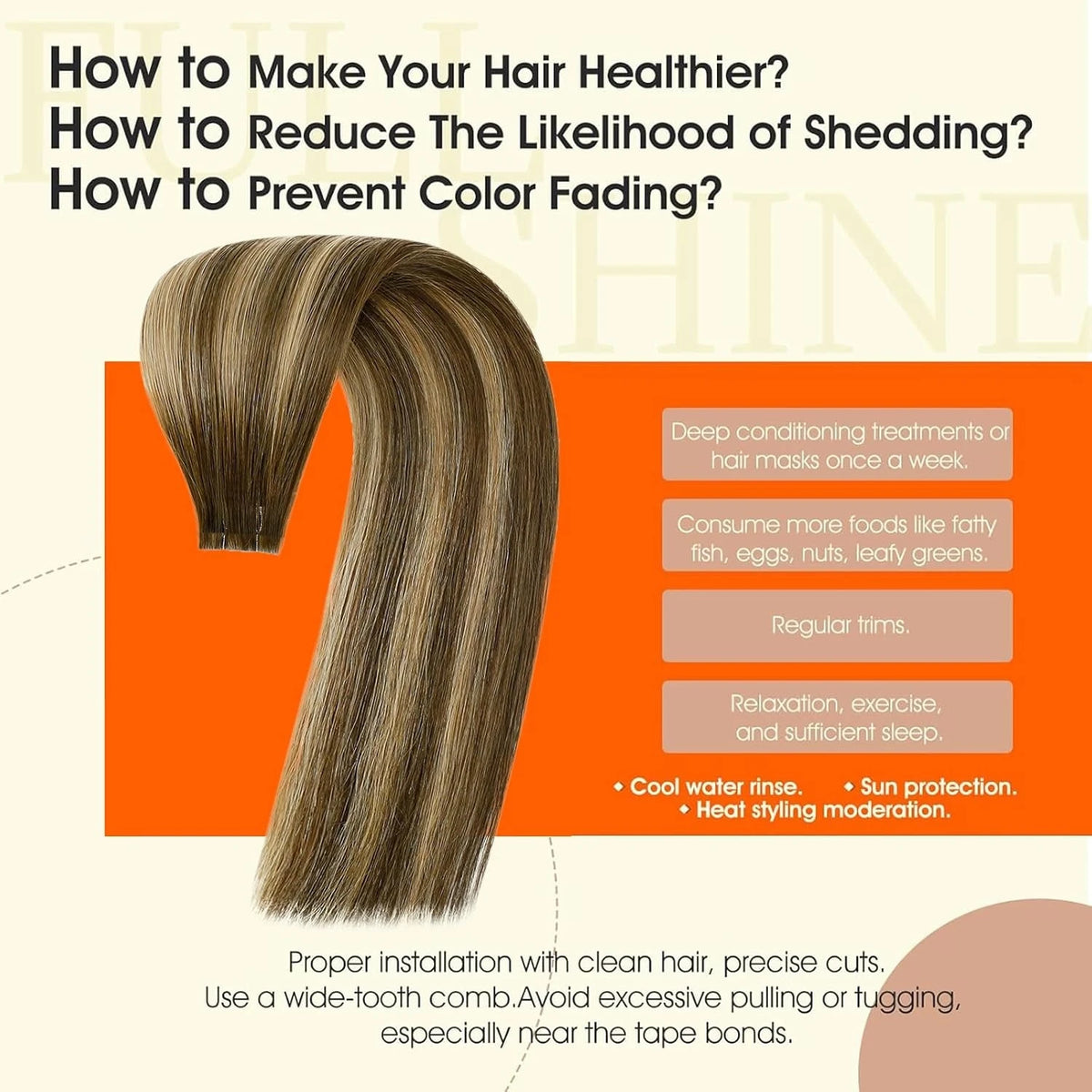 [NEW] Full Shine Invisible Tape in Hair Extensions 100% Remy Hair Straight Double Sided Natural Injection Tape Ins for Women