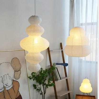 Janpanese Akari Rice Paper Lamp Modern Noguchi Yong Pendant Lamp Living Room Bedroom Corner Designer Light  Room Decor