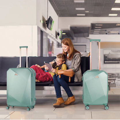 3-Piece Softside Luggage Set with Spinner Wheels - Lightweight 20/24/28in Travel Suitcase for Airline Check-In & Trips
