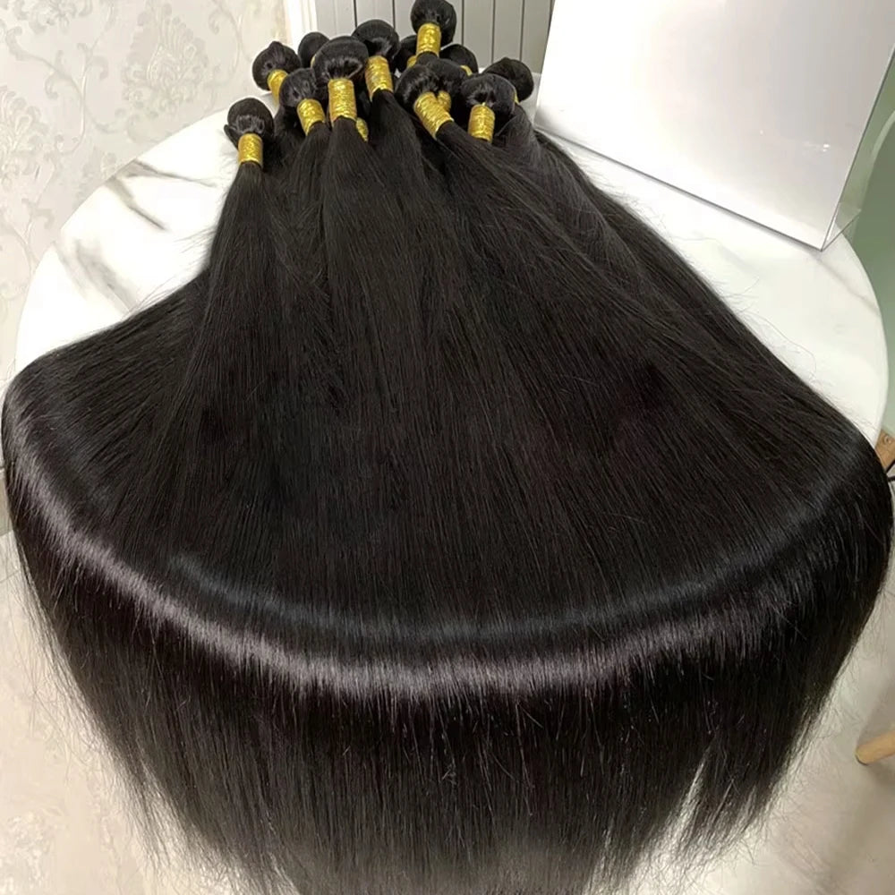 Indian Human Hair Bundles Straight Raw 3 4 Bundles 28 30 Inch Virgin Remy Hair Extensions For Women Sew In Quick Weave Bundles
