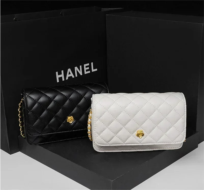 Luxury Geniunie Leather Sheepskin Diamond Lattice Handbag High Quality Metal Chain Clutch Wallet Purse Shoulder Bags for BC4