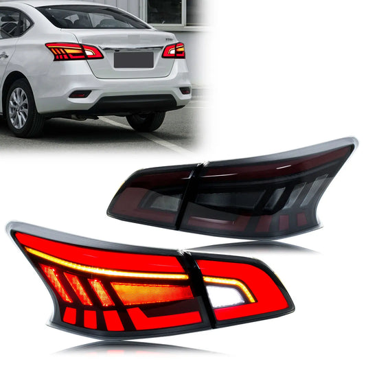 LED Tail Lights for Nissan Sentra 2013-2019 B17 Sylphy Nismo Start-up Animation Sequential Signal Black Rear Lamps Assembly