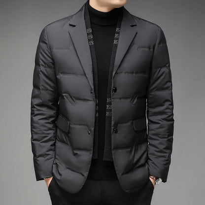 Men's Winter Fashion High-Quality down Jacket 90% White Duck down Warm Coat with Removable Scarf Suit Collar M-4XL Sizes