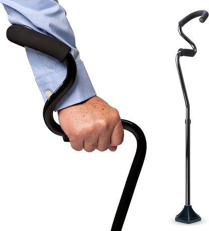 Adjustable Self-Standing Walking Cane with Ergonomic Forearm Grip for Enhanced Stability and Support