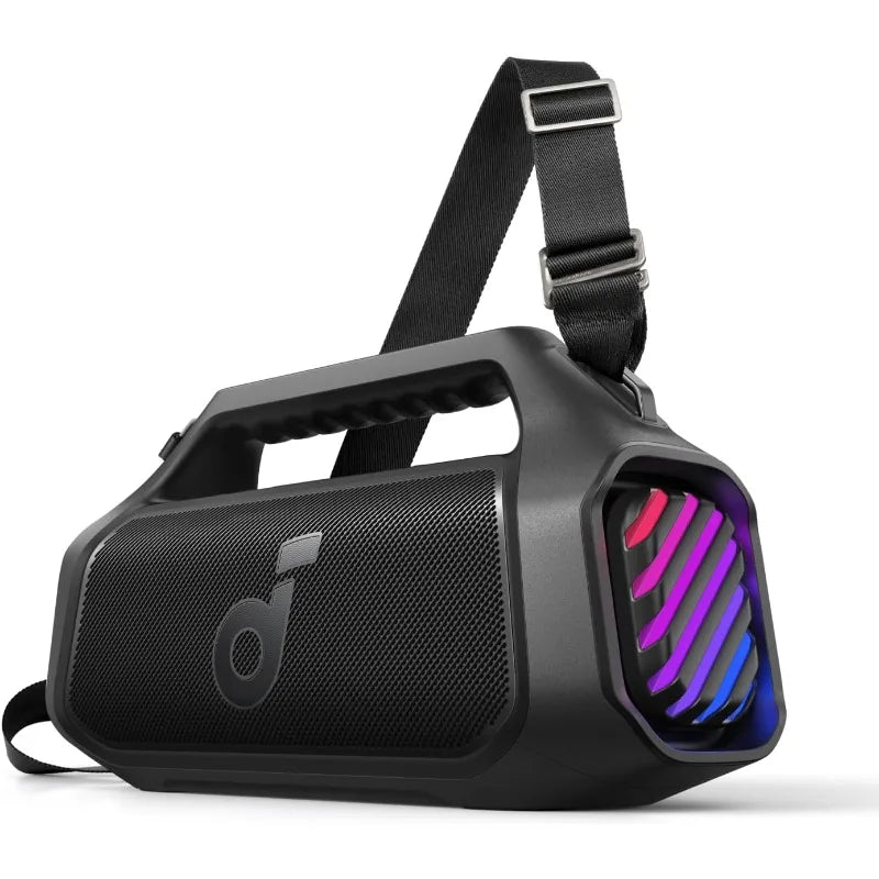 Boom 2 Plus Outdoor Speaker, 140W, 2+2 Channel, BassUp 2.0, 20H, Fast Charge, IPX7 Waterproof, RGB Lights, USB-C, Power Bank