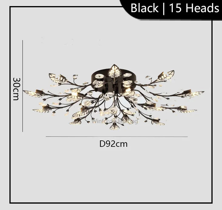 Modern Crystal Ceiling Chandelier Indoor Lighting Chandeliers  For Living Room Bedroom LED Fixture Lights Winfordo Lighting
