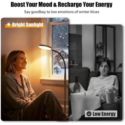 Therapy Lamp, 3in1 Floor Lamp 11000 Lux, Sunlight Lamp with Remote amp Timer, LED UVFree Sun Lamp with Adjustable 10 Brightness