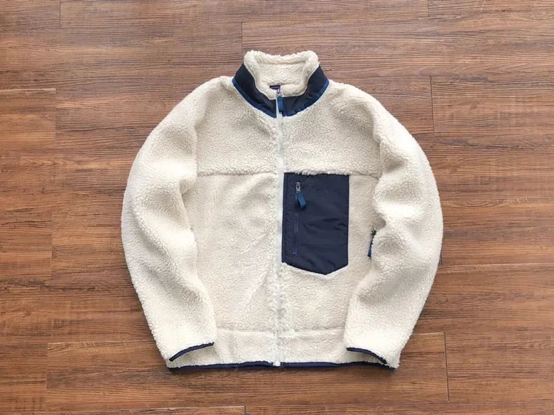 Unisex Thickened Outdoor Fleece Jacket Sheepskin Lined Oversize Coat for Autumn Winter Warm Outerwear Running Cycling Camping