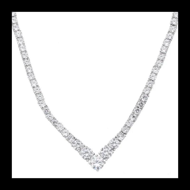 AliExpress new personalized S925 silver zircon necklace simple necklace female niche design sense