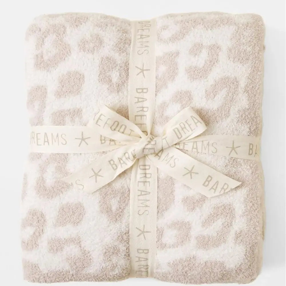 CozyChic Barefoot in The Wild Throw, Cream-Stone, 54x72