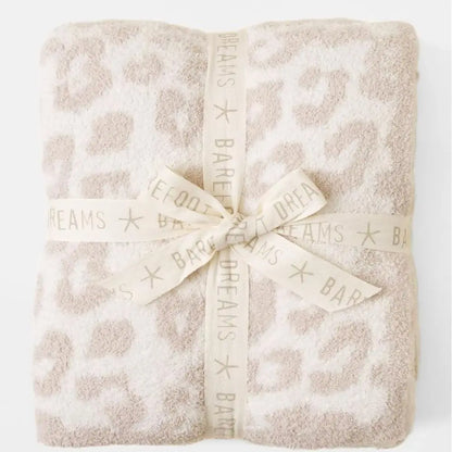 CozyChic Barefoot in The Wild Throw, Cream-Stone, 54x72