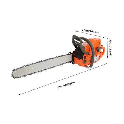72CC 24 Inch Gas Chainsaw 2-Stroke Portable Gasoline Powered Chain Saw for Wood Cutting Tree Stump Trimming Tool