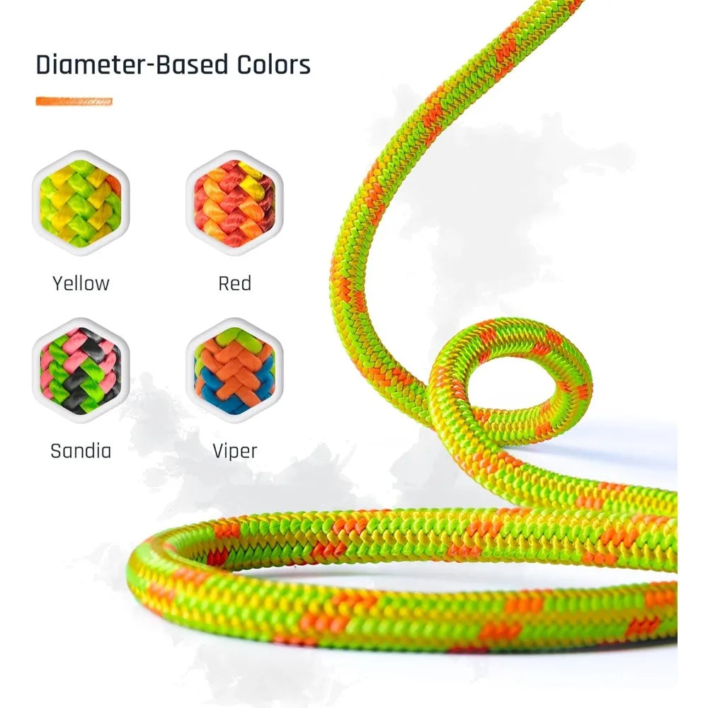 Arborist Rope 11.8mm x 120Ft, USA Made High-Strength 24-Strands Static Climbing Rope - 7,000 lb Strength for Tree Climbing