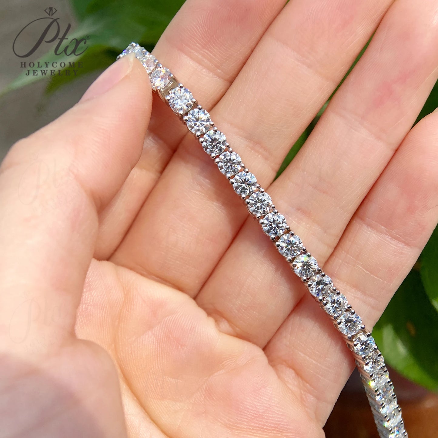 3mm Moissanite Tennis Bracelet 925 Sterling Silver Plated White Gold Bracelet for Women Man Sparkling Party Jewelry 6.5/7inch