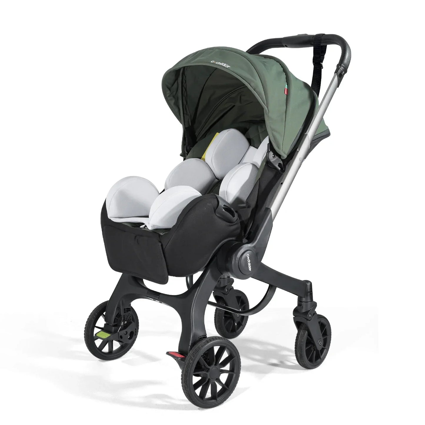 Portable baby strolle, foldable travel cart, adjustable handle for two-way push, adjustable backrest, with sunshade