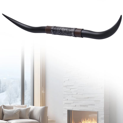 70inch Cow Skull Wall Decor Faux Taxidermy Rustic Steer Horns Wall Art Resin for Animal Hunting Lovers & Wildlife Enthusiasts