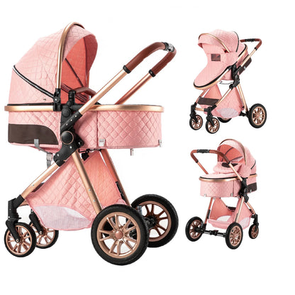 Baby Stroller 3-in-1 Lightweight stroller Travel System Multifunctional Pram with Aluminum Frame Compact Stroller for Newborn