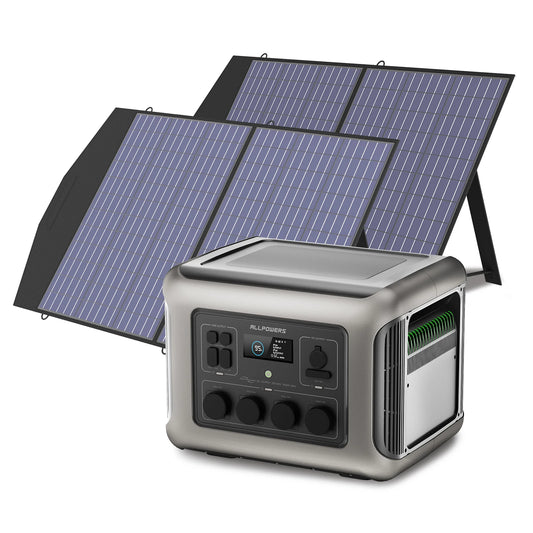 ALLPOWERS R2500 Solar Generator 2500W 1920Wh Portable Power Station & SP027 100W Foldable Solar Panels Charger for Camping home