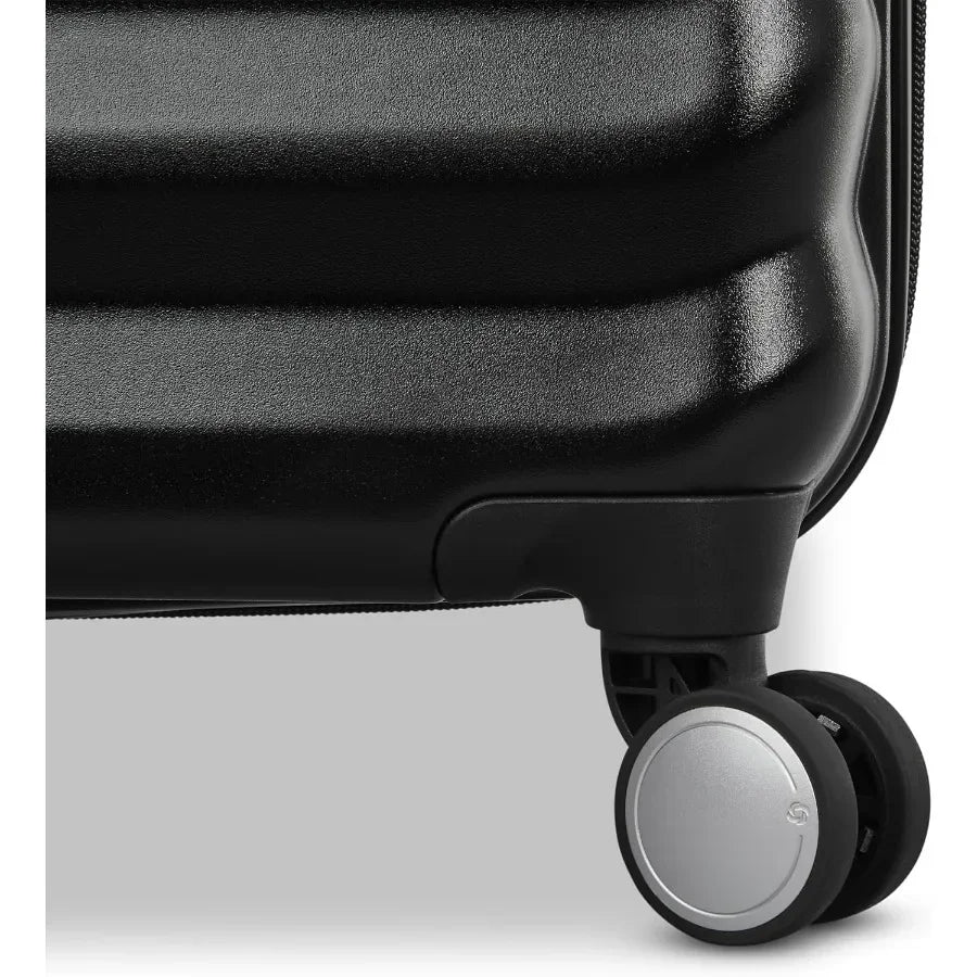 Hard-Sided 24-Inch Lightweight Checked Medium Expandable Element Suitcase: Durable, 360° Spinner Wheels, Adjustable Telescopic