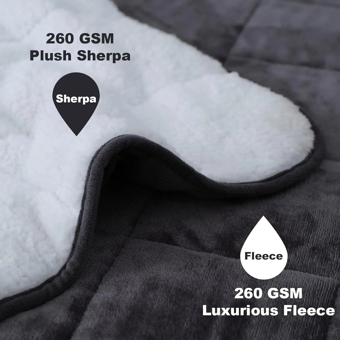 King Size Weighted Blanket 25 lbs, Sherpa Fleece Throw for Couples with Soft Plush Top, Cozy Warm Winter Blanket