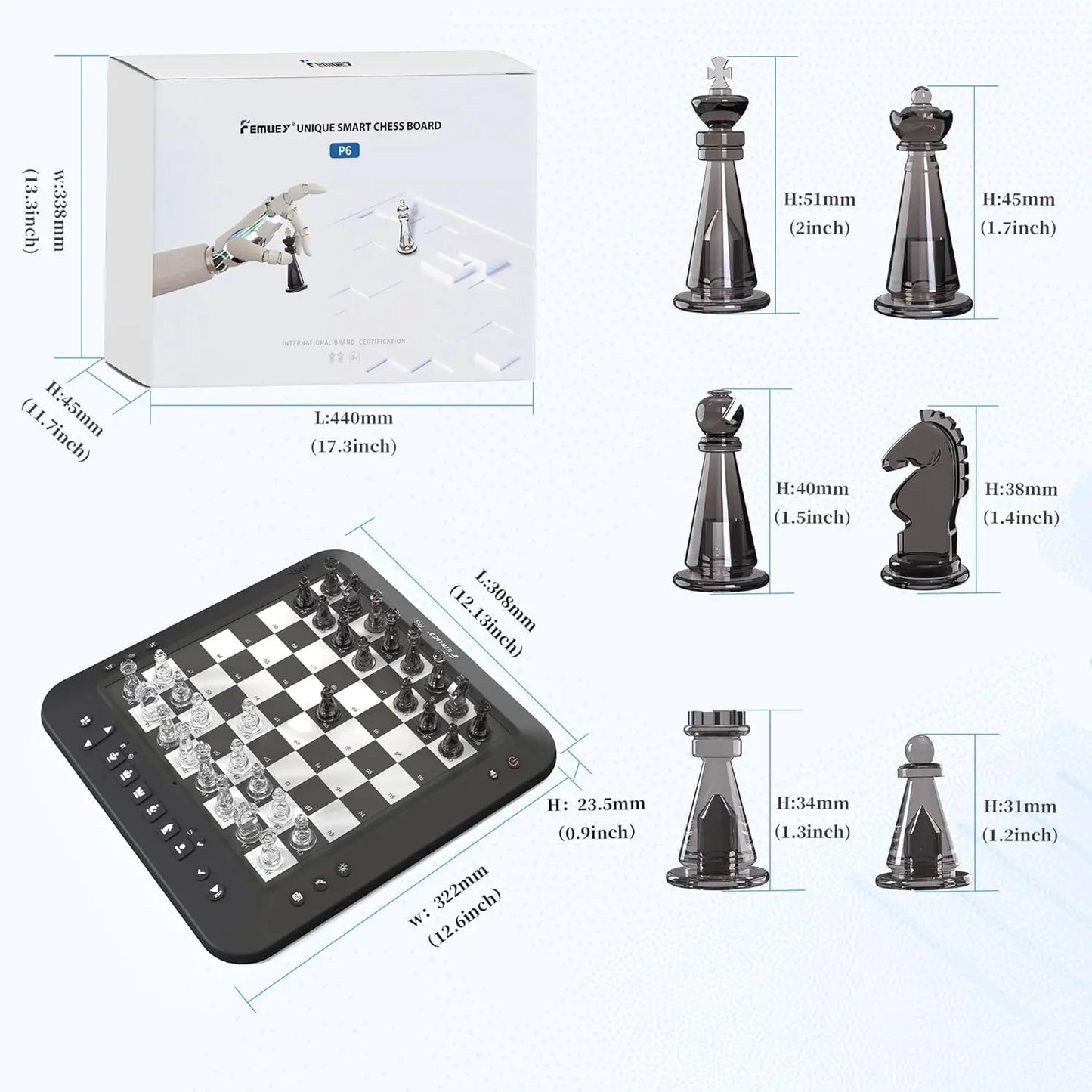 Electronic Chess Set, Board Game for Beginners – Great for Play & Practice