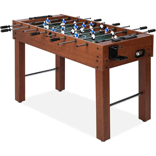 48in Competition-Sized Game Table for Home & Game Room – Includes 2 Balls & 2 Cup Holders – Classic Indoor Soccer Game