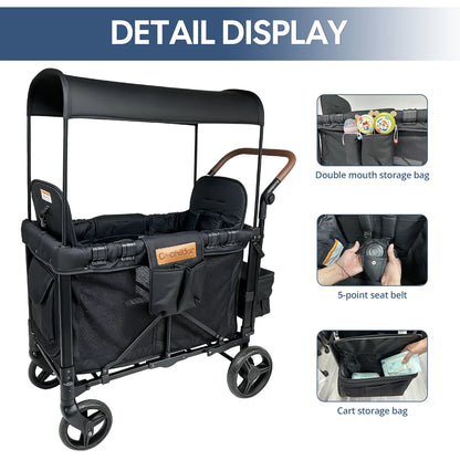 2-seat foldable baby stroller, detachable roof camper van, suitable for babies over 6 months old, Christmas gifts