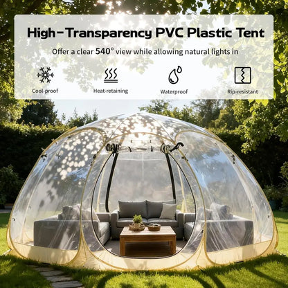 Portable Bubble Tent for 4-6 People, Quick Setup Igloo Shelter, Outdoor Screen House for Patios and Cold Weather