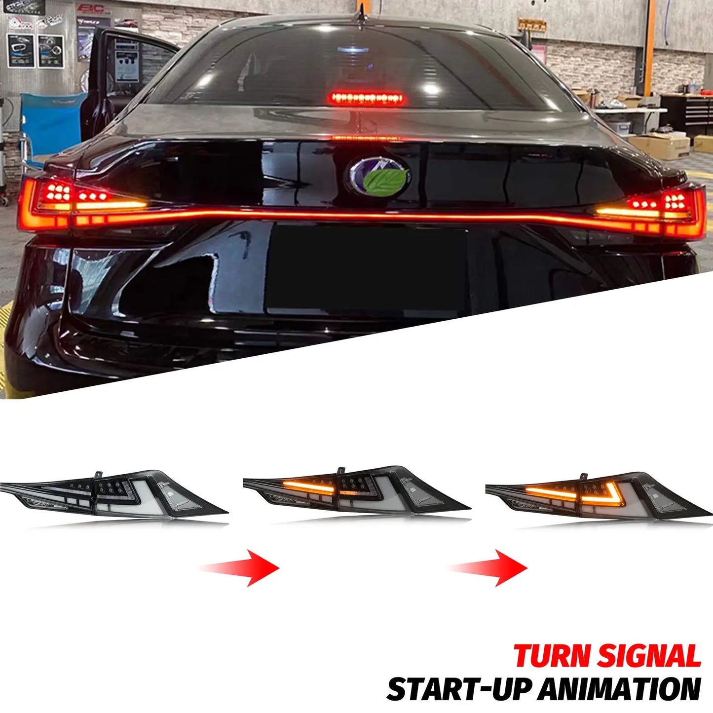 LED RGB Tail Lights for Lexus IS250 IS350 IS200t IS300 ISF 3IS 2014-2020 Color Change Multicolor Clear Rear Lamps Assembly
