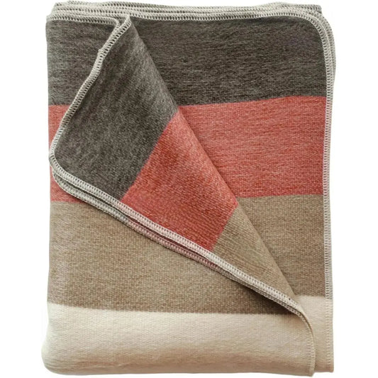 Wool Throw Blanket | Warm, Ultra-Soft, Breathable, Non-Itchy Blanket-Throw | Hypoallergenic and Beautiful Fabric (Brick Red)