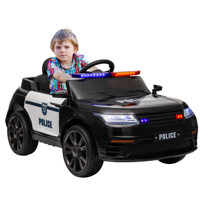 12V Kids Ride on Police Car with Remote Control, Black