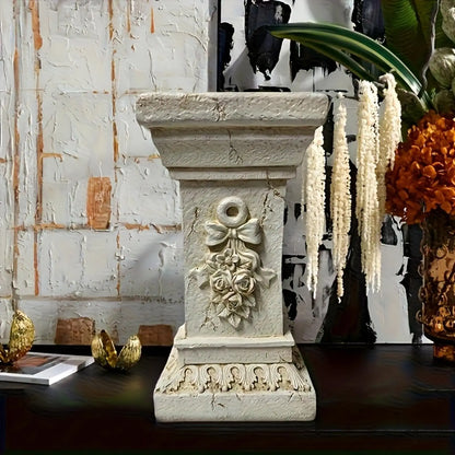 Elegant Garden Pedestal Greek Style Column Resin Statue Sculpture Retro Roman Pillar for Backyard Decoration and Wedding Table