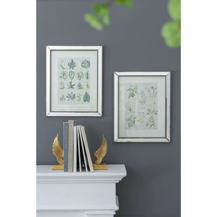 S 2 15.7x19.7 Liana Mirror Framed Wall Art on Mw Golden Tint Background