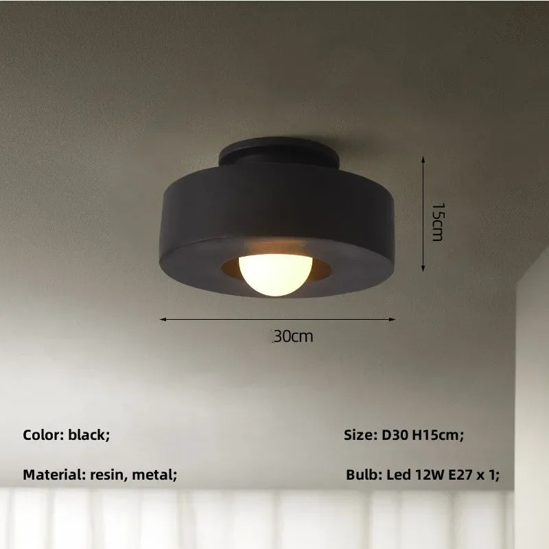 Macaron Living Room Minimalism Hallway Aisle Bedroom Home Decor Red Wabi-Sabi Resin Lamp Nordic Simon Ceiling Light LED