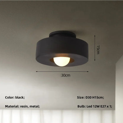 Macaron Living Room Minimalism Hallway Aisle Bedroom Home Decor Red Wabi-Sabi Resin Lamp Nordic Simon Ceiling Light LED