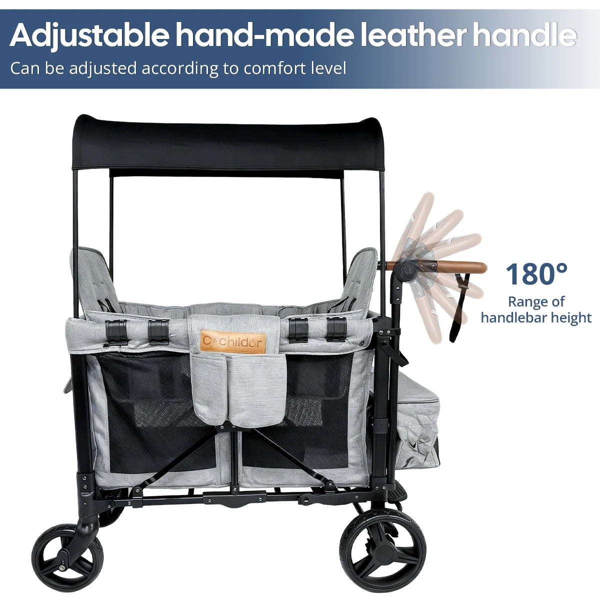 Two-seat stroller，Foldable baby stroller, 6 Months Plus, outdoor camping vehicle, detachable canopy, Christmas gifts
