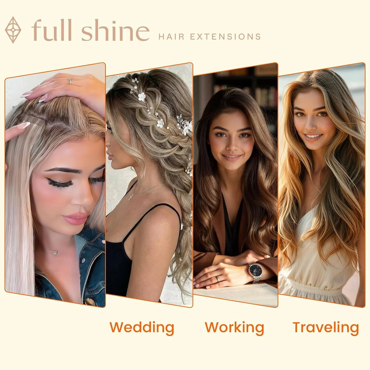 Full Shine Tape In Hair Extensions Human Hair 100% Remy Natural Human Hair Seamless Skin Weft Seamless Color Glue For Women