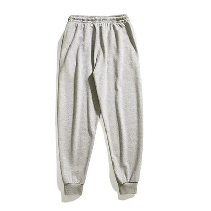 2-piece men's solid color ankle binding jogging pants, suitable for casual sports running, fitness, and outdoor activities