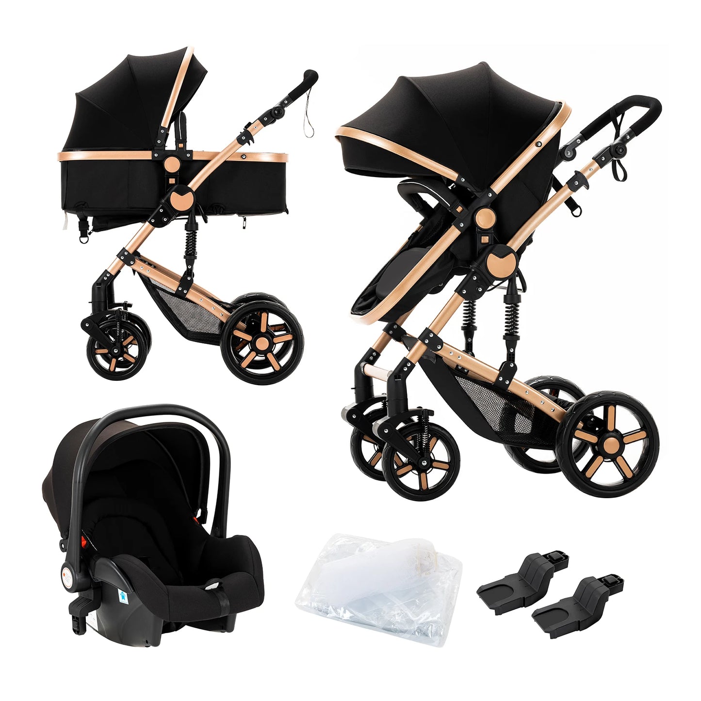 Baby stroller 3 in 1 light carts Newborn Infant baby pram baby strollers with four wheels stroller for luxury baby folding car