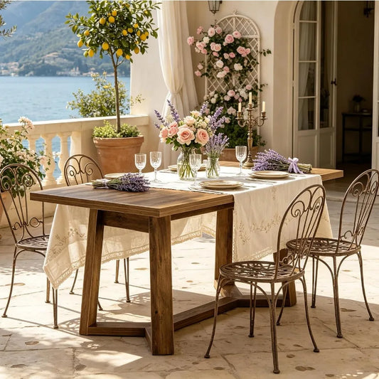Dining Table for 4, 47 inch Dinning Room Table with Sturdy Geometric Base, Farmhouse Wood Rectangle Kitchen Table for Dining Ro