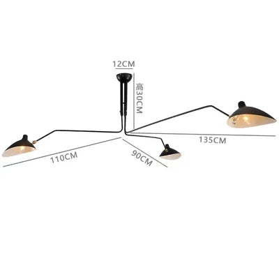 Mouille Ceiling Lamp Nordic spider light Led Iron black ceiling light For Home Decor Industrial decorative living room led light