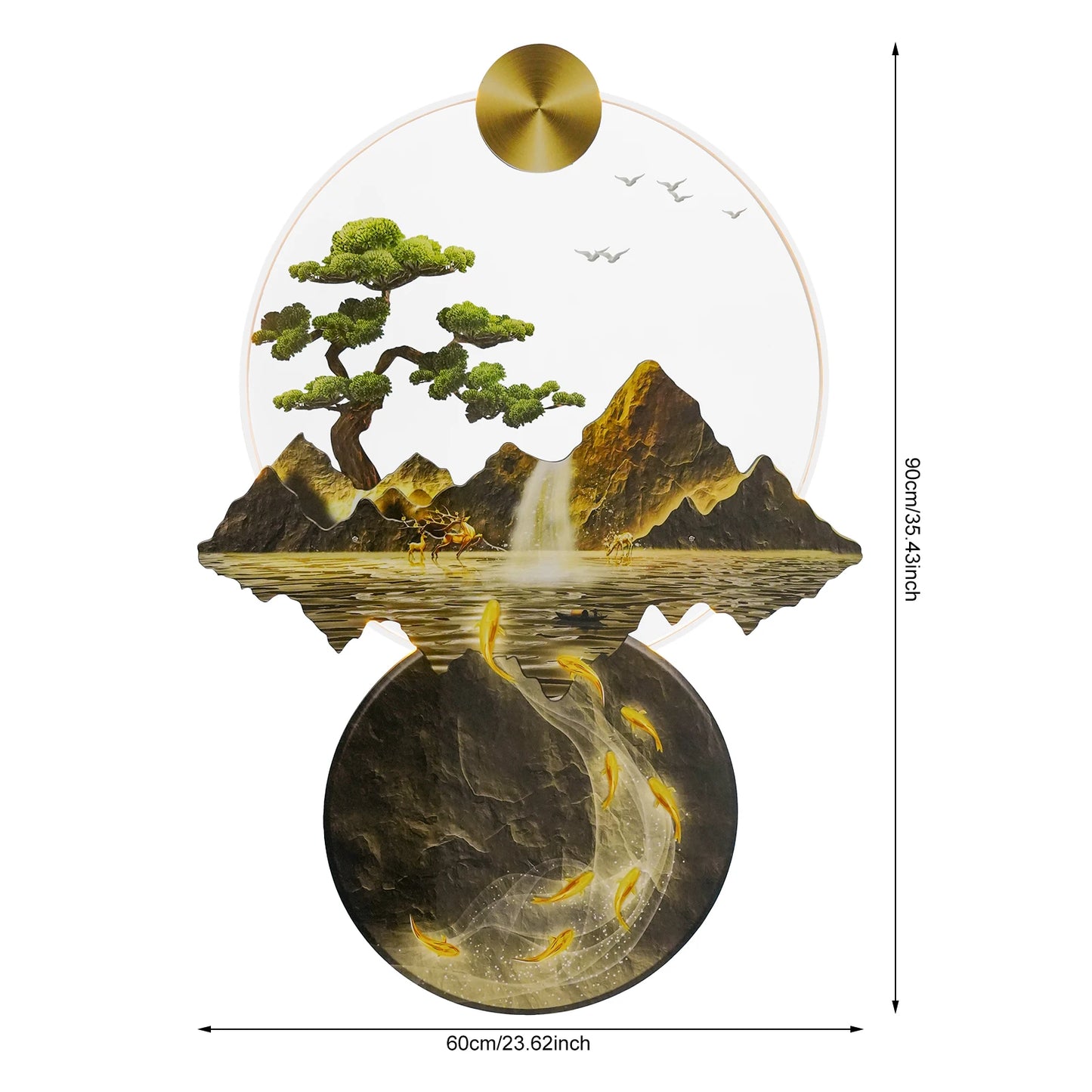 Wall Hanging Sculpture 3D Wall Painting with Light LED Light Decor Wall Art for Living Rooms Offices Kitchens Bedrooms Bathrooms