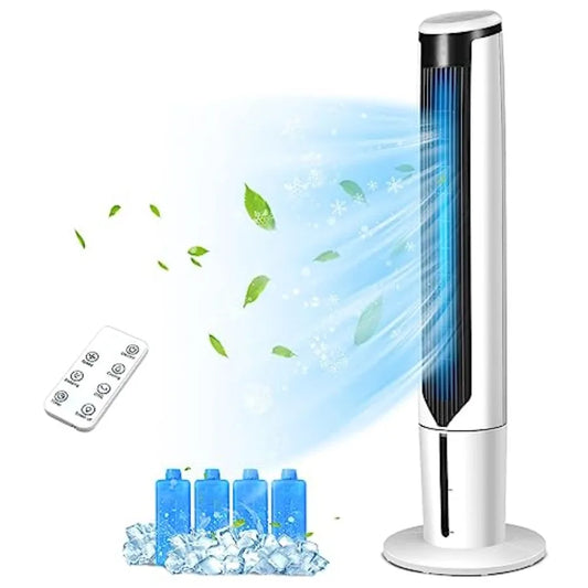 3 in 1 Evaporative Air Cooler with Portable Cooling Tower Fan for Bedroom and Home Office Features 70 Oscillation 4 Ice Packs I