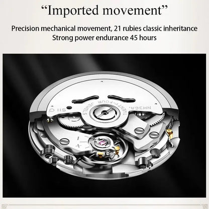 OUPINKE 3172 Mechanical Ladies' Watch Diamond Dial Auto Calendar Sapphire Mirror Imported Japan Automatic Movement  Set