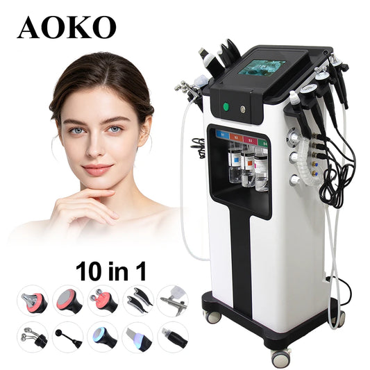 AOKO Updated 10 in 1 Bubbles Skincare Facial spa Hydrogen Purification Face Cleaning Professional Beauty Machines