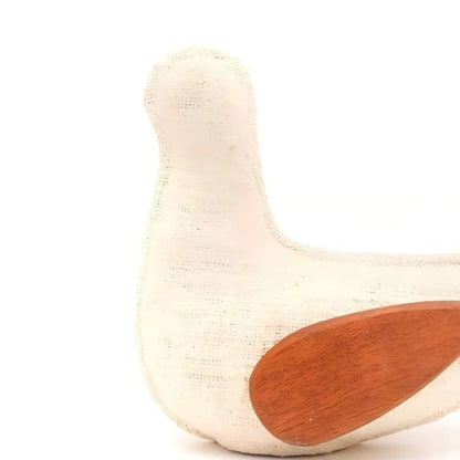 Exquisite Handcrafted EcoMix Dove Figurine – 9X4.5X7.8" Fabric & Wood Wings Sculptural Home Décor